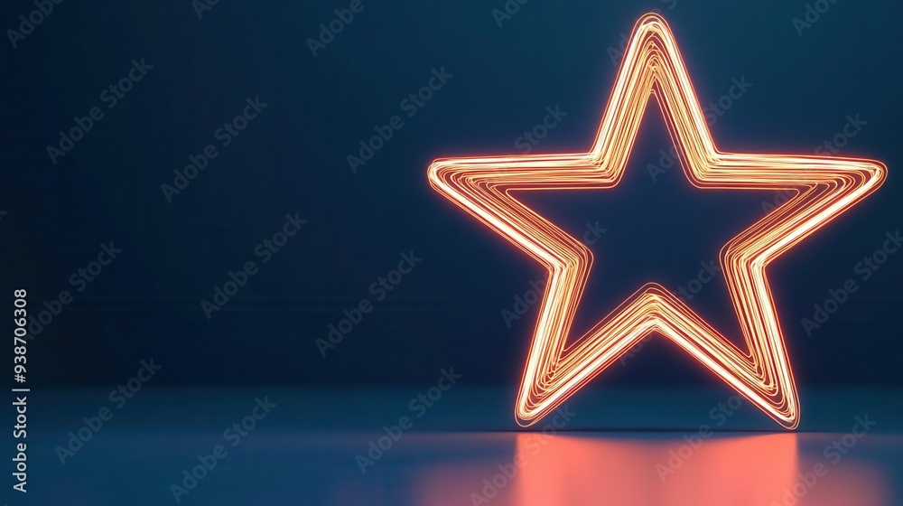 A glowing 3D star spinning in space, with trails of light, 3D glow, star, celestial A glowing 3D star spinning in space, with trails of light, 3D glow, star, celestial