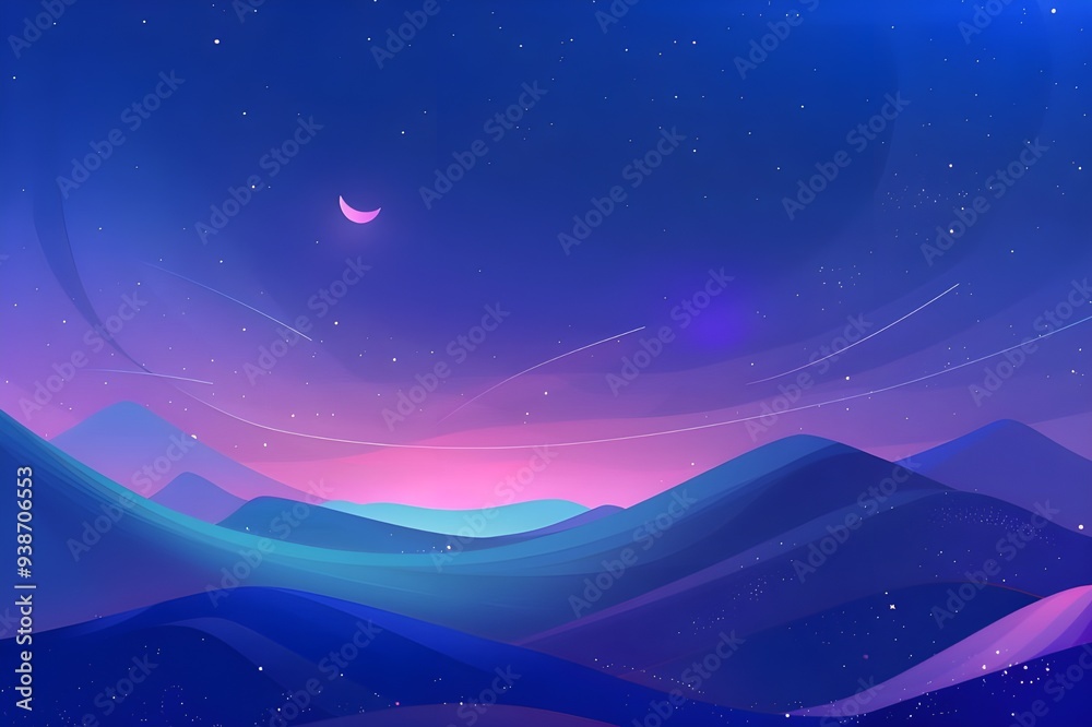 Night Sky Over Rolling Hills Night Sky Over Rolling Hills