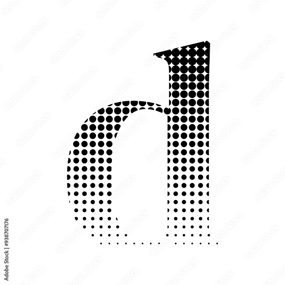 d alphabet serif halftone dotted effect logo icon vector illustration eps