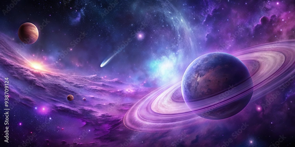Mystical purple galaxy with planet and stars in deep space, mystical, purple, galaxy, planet, stars, deep space, fantasy Mystical purple galaxy with planet and stars in deep space, mystical, purple, galaxy, planet, stars, deep space, fantasy