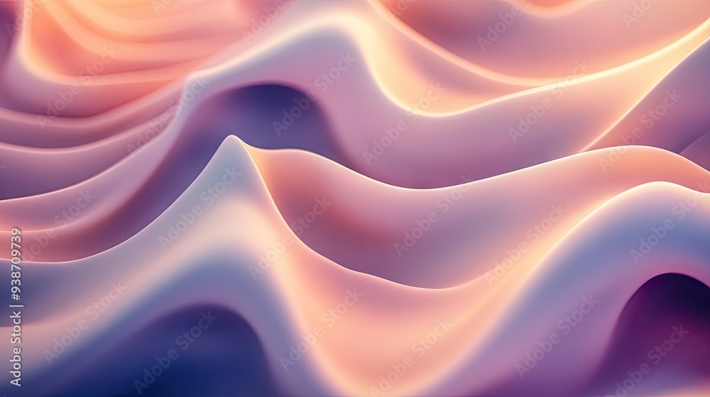 Obraz premium Abstract background with flowing lines and smooth gradients, creating a tranquil atmosphere.