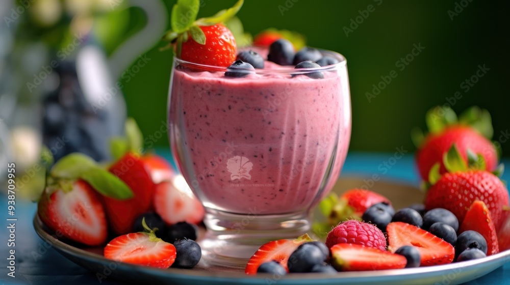 Refreshing Berry Smoothie with Fresh Fruit Refreshing Berry Smoothie with Fresh Fruit