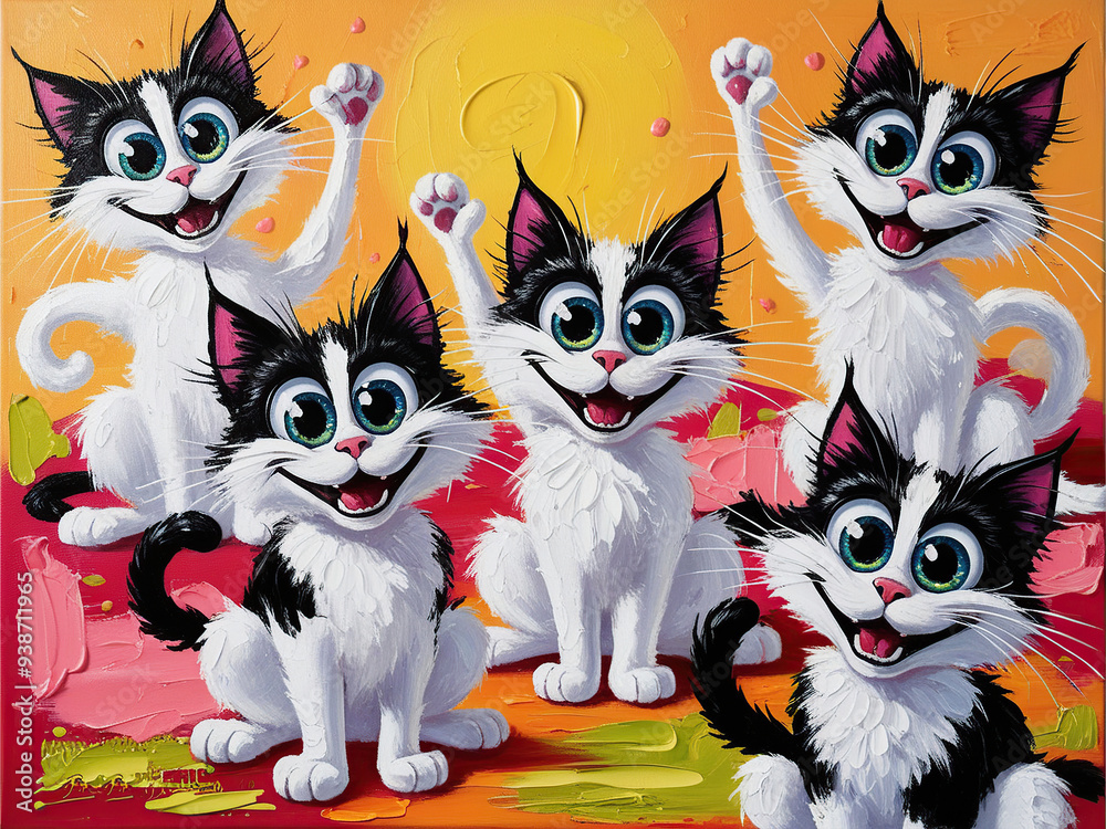 Fototapeta premium set of cats