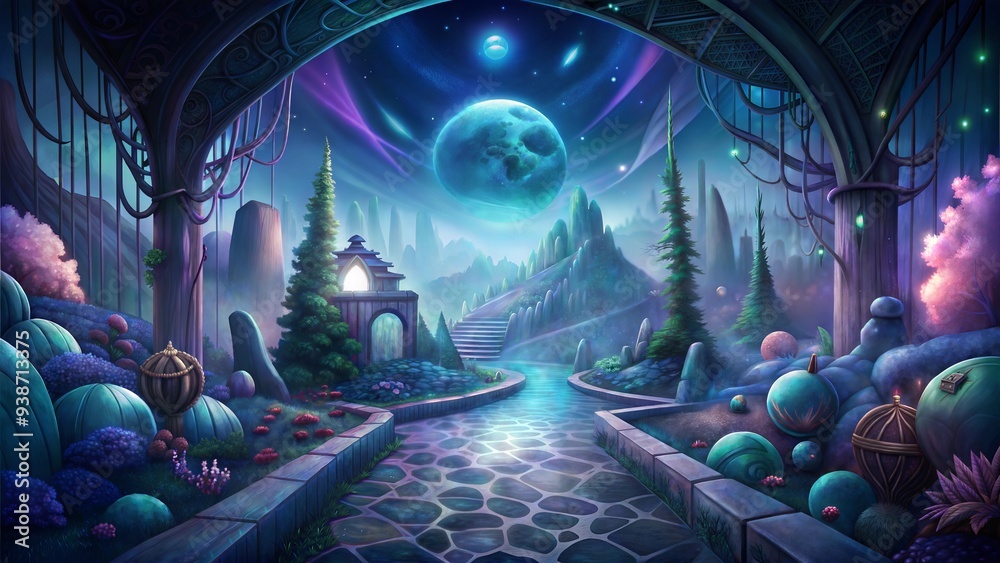 Obraz premium a nightmare dimension environment illustration background