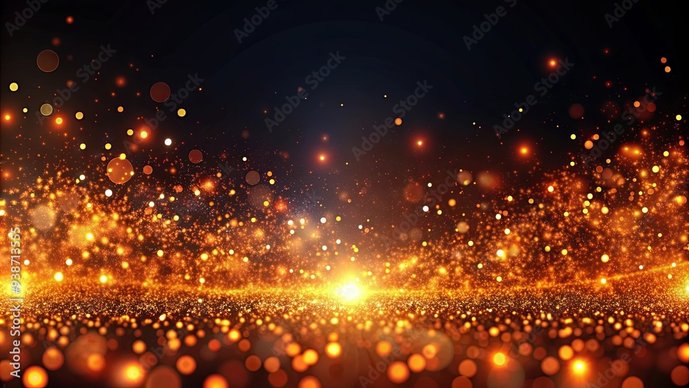 Obraz premium Abstract pattern of glowing particles on dark background, abstract, pattern, glowing, particles, dark, background