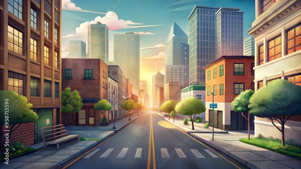 Obraz premium a city streets environment illustration background