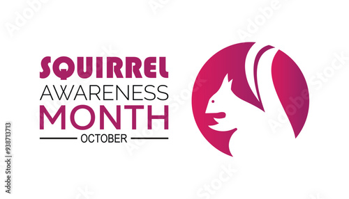 Squirrel Awareness Month is observed every year on October. Animal Awareness concept. background, placard, banner template Vector illustration design.