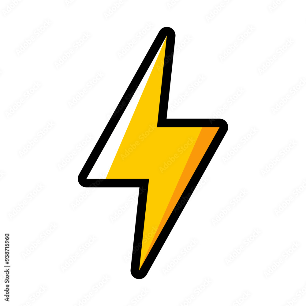 Icon Thunder Set Of Four Different Style Lightning Bolts with outline Icon Thunder Set Of Four Different Style Lightning Bolts with outline
