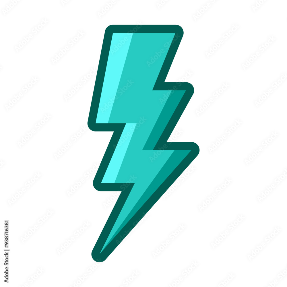 Icon Thunder Set Of Four Different Style Lightning Bolts with outline Icon Thunder Set Of Four Different Style Lightning Bolts with outline