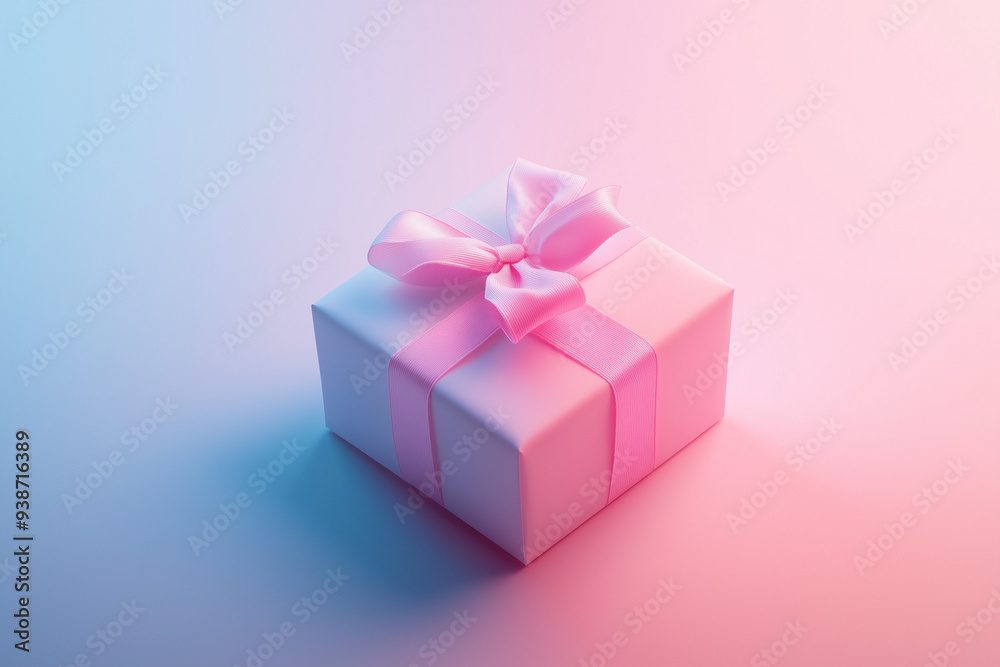 A pastel-colored gift box with a delicate bow A pastel-colored gift box with a delicate bow
