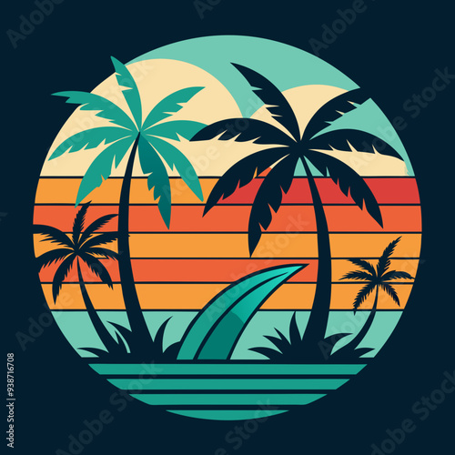 Summer t-shirt design bundle, summer beach vacation t-shirts, summer surfing t-shirt vector design