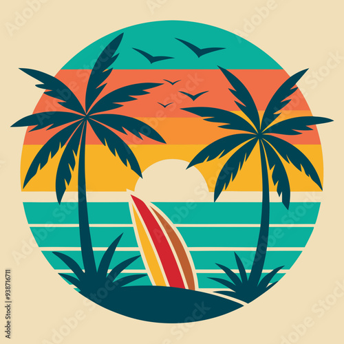 Summer t-shirt design bundle, summer beach vacation t-shirts, summer surfing t-shirt vector design