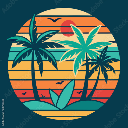 Summer t-shirt design bundle, summer beach vacation t-shirts, summer surfing t-shirt vector design