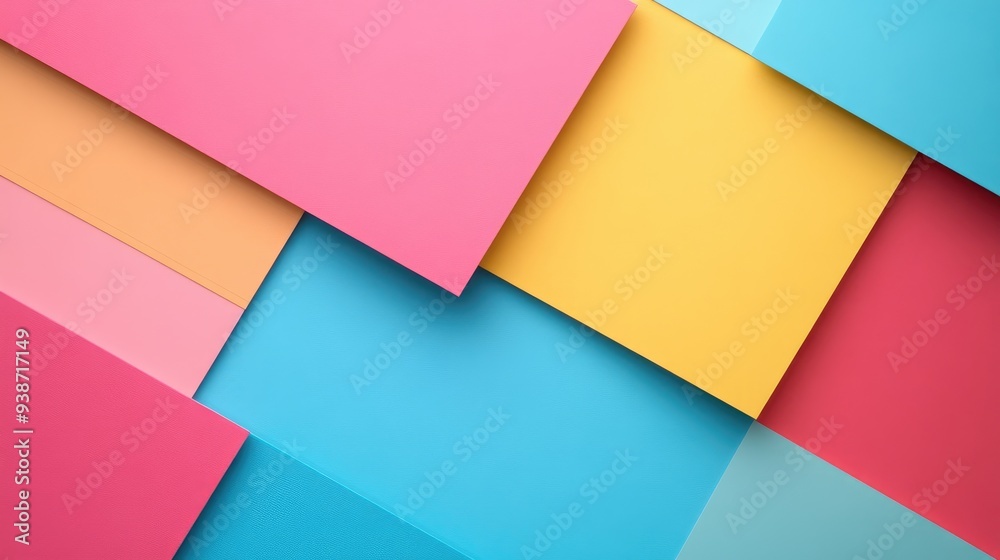 Vibrant Geometric Abstract Background with Colorful Overlapping Rectangles Vibrant Geometric Abstract Background with Colorful Overlapping Rectangles