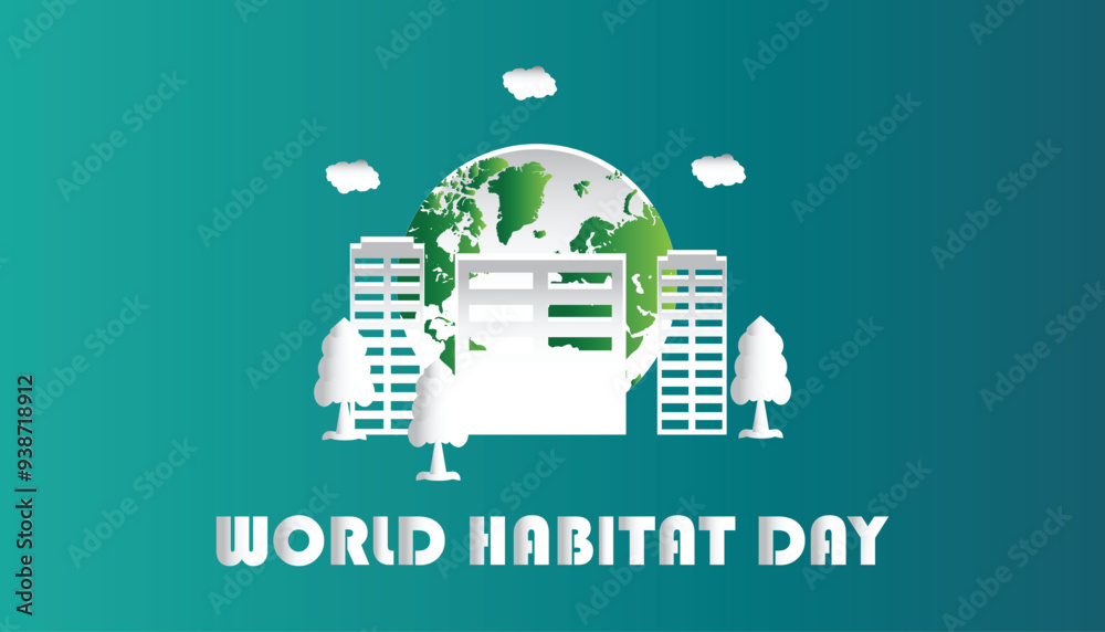 World Habitat Day is observed every year on October.Awareness concept Of Living. background, placard, banner template Vector illustration design. World Habitat Day is observed every year on October.Awareness concept Of Living. background, placard, banner template Vector illustration design.