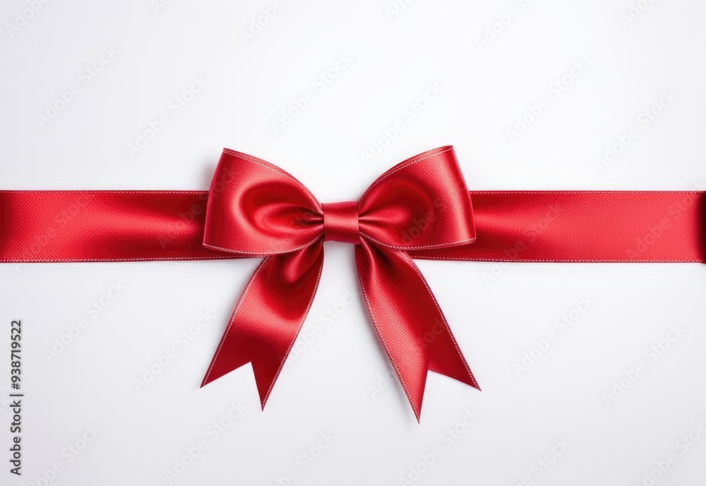 Fototapeta premium Red bow or ribbon isolated on white or transparent background,