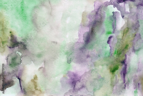 Green-pink purple watercolor paper background texture