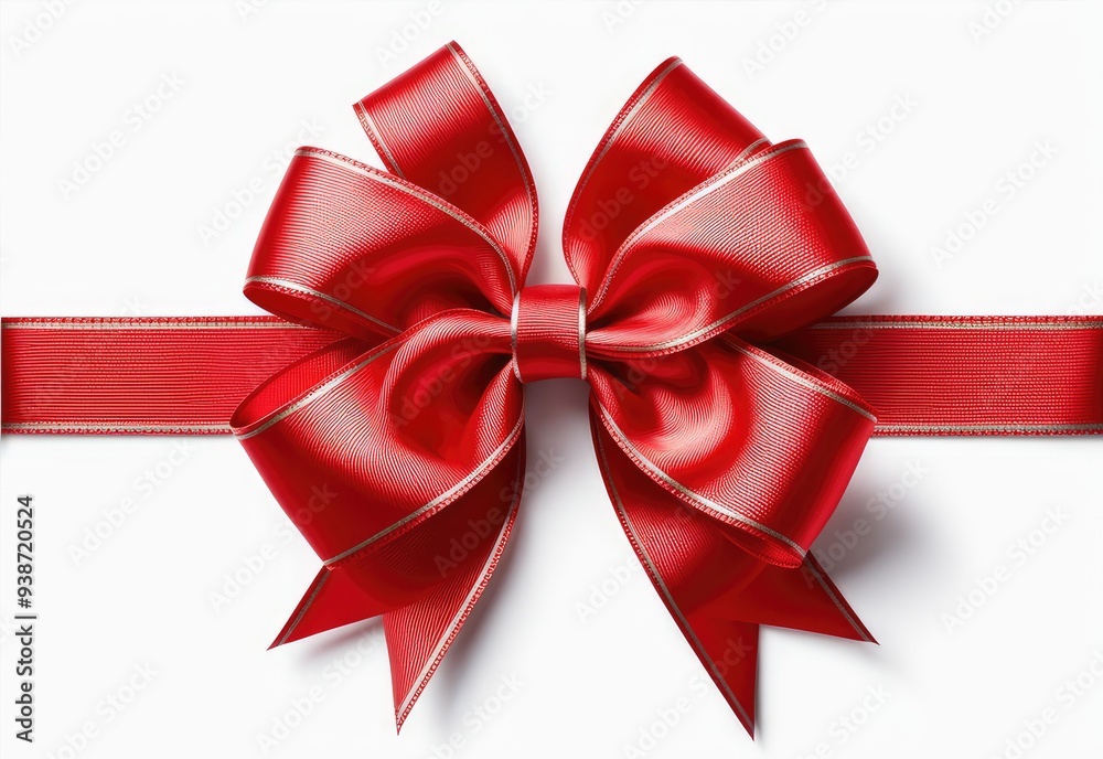 Red bow or ribbon isolated on white or transparent background, Red bow or ribbon isolated on white or transparent background,
