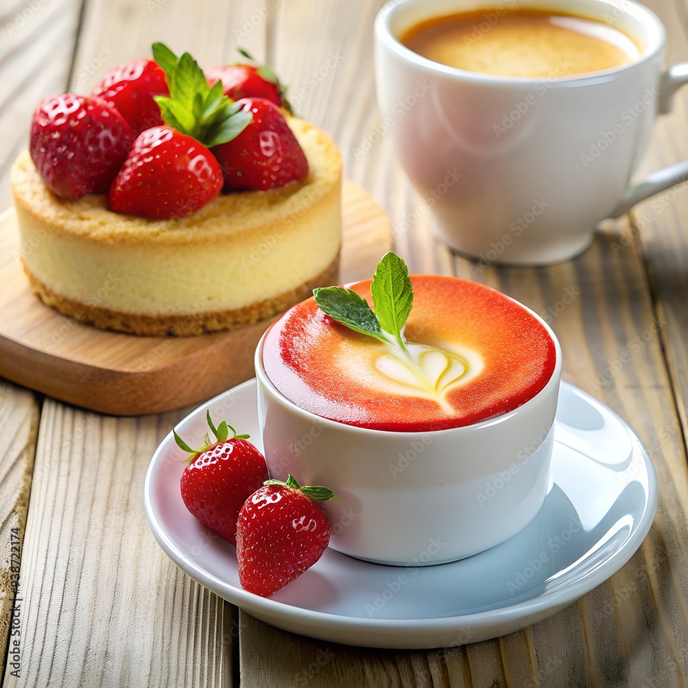 breakfast with strawberry and coffee breakfast with strawberry and coffee