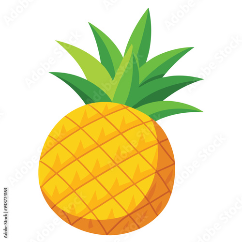 Pineapples clipart, pineapples vector illustration, pineappled clipart juice, premium ananas logo, pineapples template, fresh ananas isolated on white