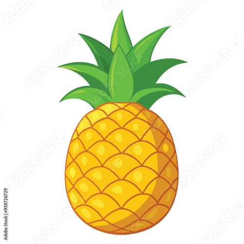 Pineapples clipart, pineapples vector illustration, pineappled clipart juice, premium ananas logo, pineapples template, fresh ananas isolated on white