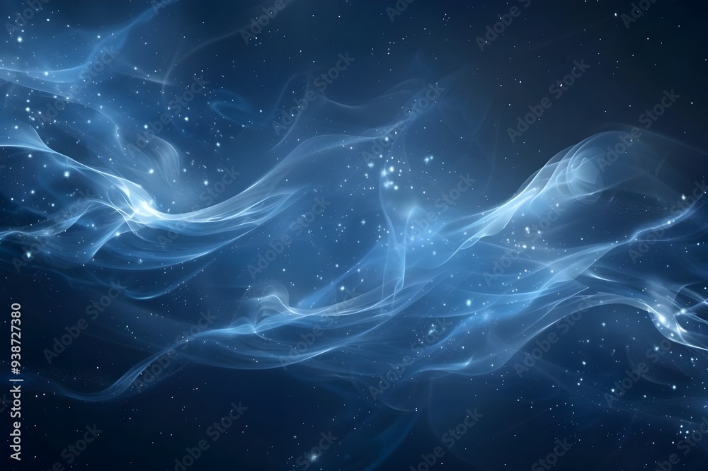 Abstract Blue Sky with Stars and Waves Abstract Blue Sky with Stars and Waves