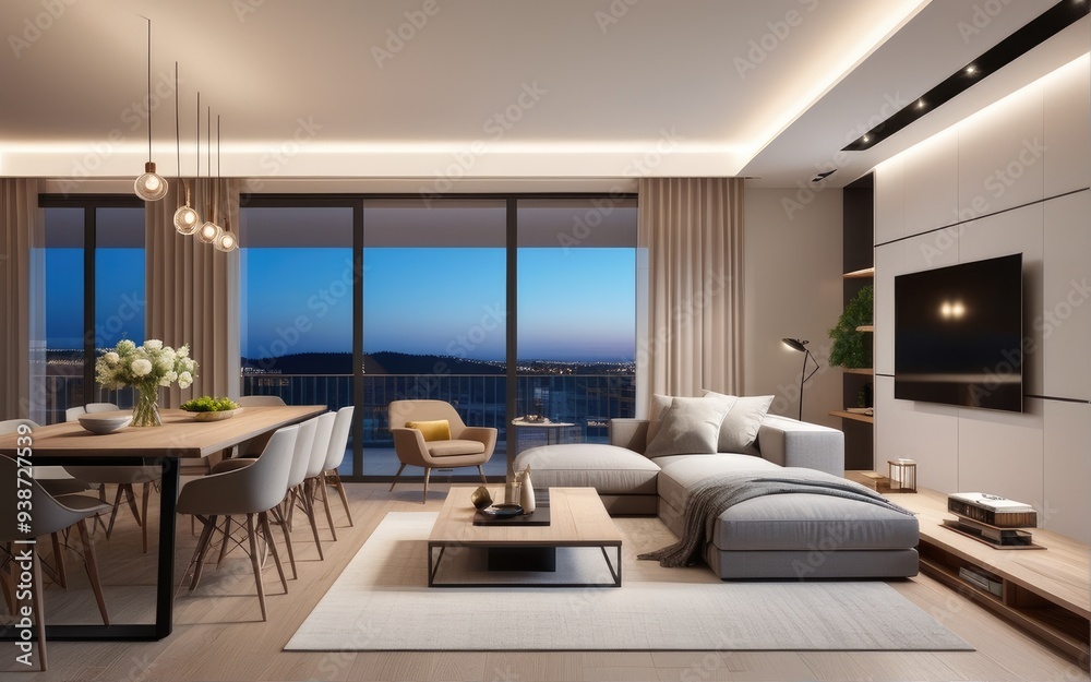 beautiful apartment, interior. 3d rendering beautiful apartment, interior. 3d rendering
