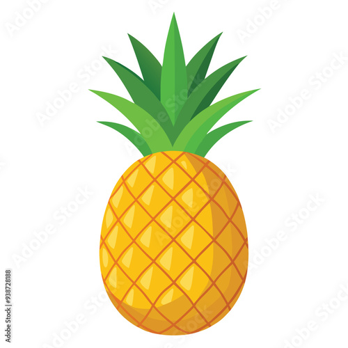 Pineapples clipart, pineapples vector illustration, pineappled clipart juice, premium ananas logo, pineapples template, fresh ananas isolated on white
