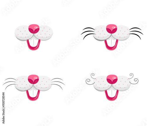 rabbit mask on a white background . Vector illustration