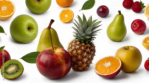 Still Life Fruit Clean and Minimalist Avatar Images on White Background