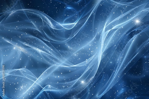 Abstract Blue Swirling Galaxy with Stars