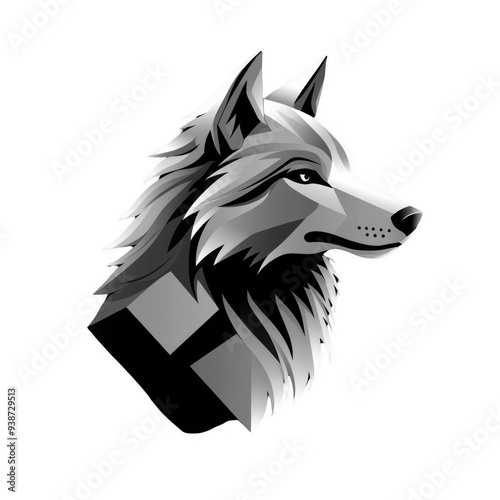 A powerful and elegant wolf head logo design perfect for branding or marketing.