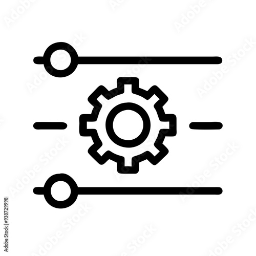 Flat style gear symbol vector for web tools, mobile app customization, or admin dashboard settings.
