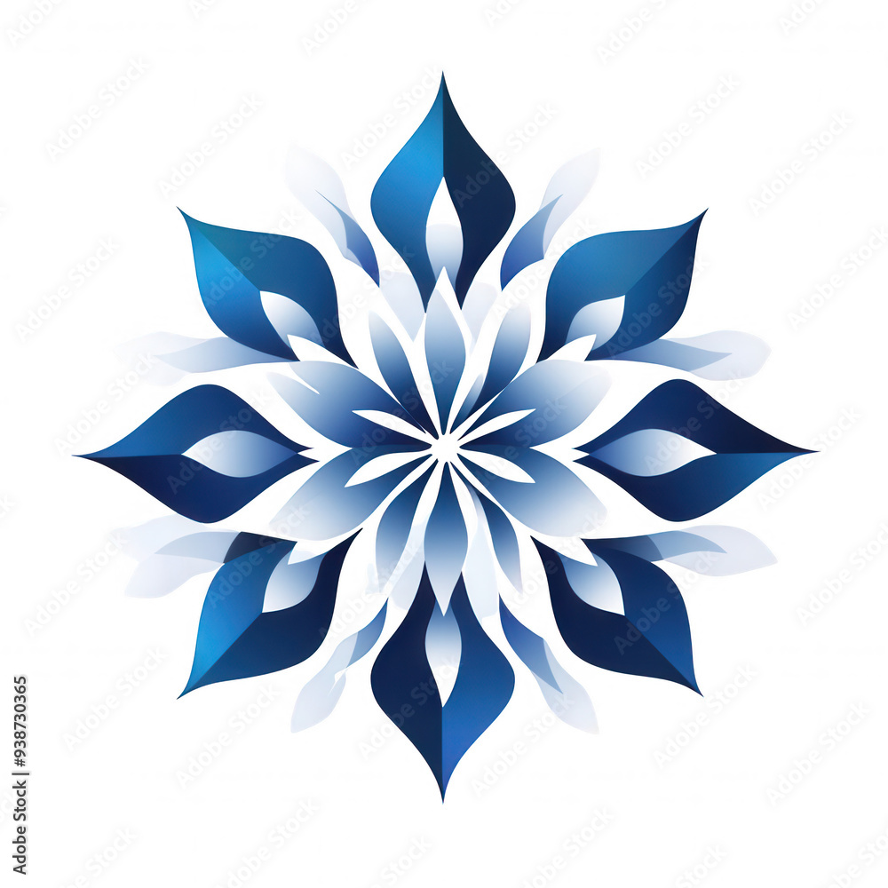 Abstract snowflake design with a blue and white color scheme perfect for winter holidays. Abstract snowflake design with a blue and white color scheme perfect for winter holidays.