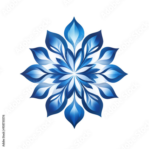 Stunning blue snowflake mandala design perfect for winter holidays and festive decorations.