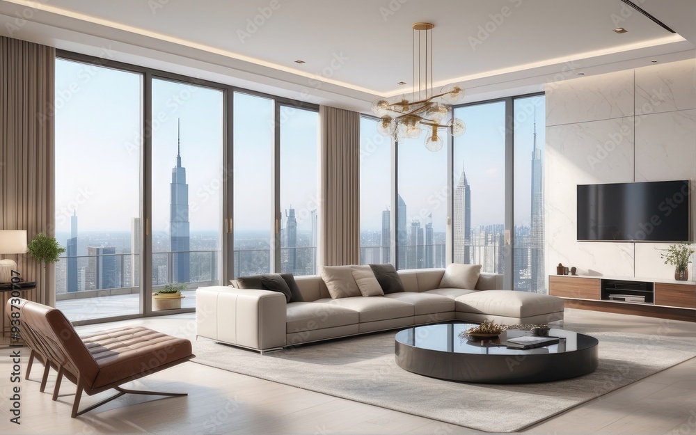 Fototapeta premium beautiful apartment, interior. 3d rendering