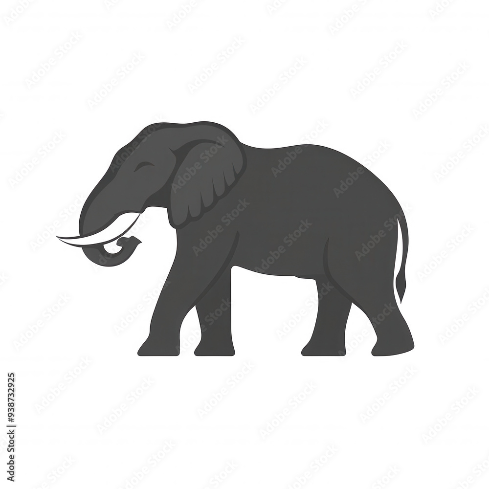 Simple yet powerful silhouette illustration of an elephant perfect for use in logos branding and designs Simple yet powerful silhouette illustration of an elephant perfect for use in logos branding and designs