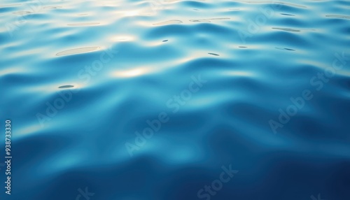 Close-up of a serene body of water with gentle ripples and reflections, showcasing the calming and tranquil nature of the undulating blue surface.