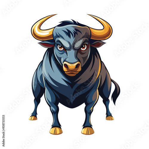 Fighting Bull - Dynamic Bull Illustration Vector Graphic