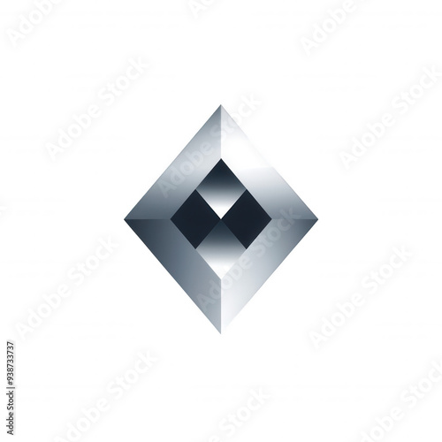Wallpaper Mural A futuristic and modern silver diamond shape logo design with a 3D effect. Torontodigital.ca