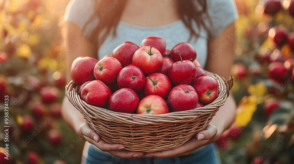 woman's hand gracefully holds a basket filled with an assortment of ripe, vibrant fruits. The fresh produce symbolizes abundance, vitality, and a connection to nature's bounty woman's hand gracefully holds a basket filled with an assortment of ripe, vibrant fruits. The fresh produce symbolizes abundance, vitality, and a connection to nature's bounty