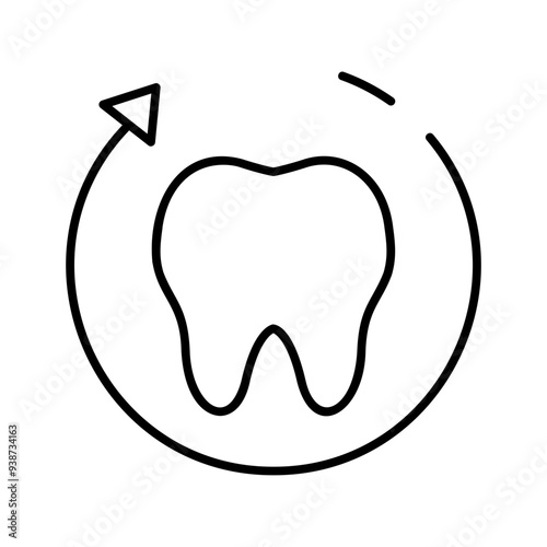 tooth with arrow