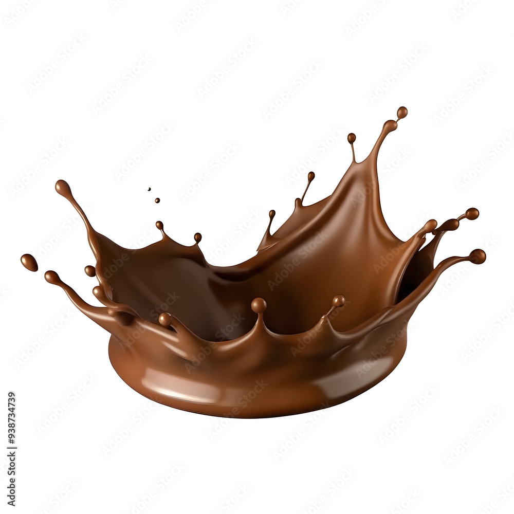 Hot chocolate splash in spiral shape with clipping path,3d rendering Hot chocolate splash in spiral shape with clipping path,3d rendering