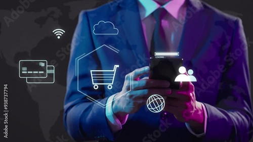 Sales leads, Customer engagement, Digital marketing online shopping, business technology Internet social media advertising increase online sales channels to reach consumers