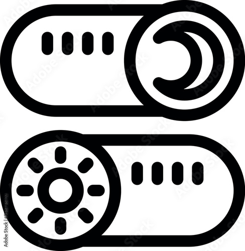 Toggle switch changing from day mode to night mode for user interface design