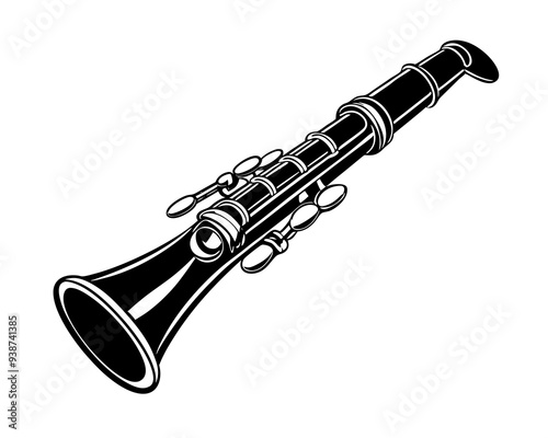 clarinet silhouette vector illustration