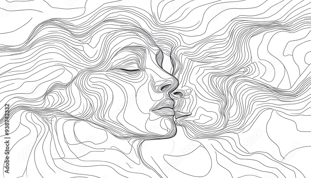 Fototapeta premium vector drawing of a person's face