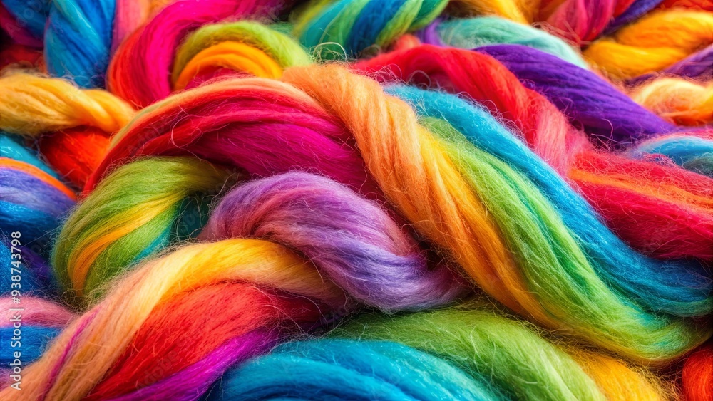 Close up of vibrant colored wool fibers, wool, texture, close up, vibrant, colorful, material, soft, fabric, craft, knitting Close up of vibrant colored wool fibers, wool, texture, close up, vibrant, colorful, material, soft, fabric, craft, knitting