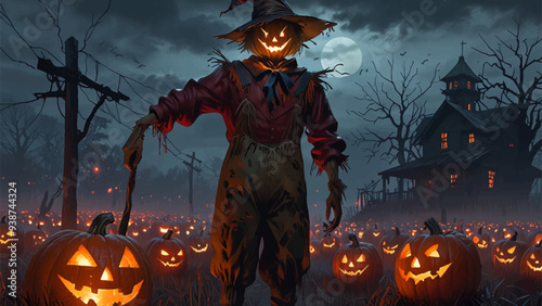 Haunted Scarecrow - Eerie Halloween Scene