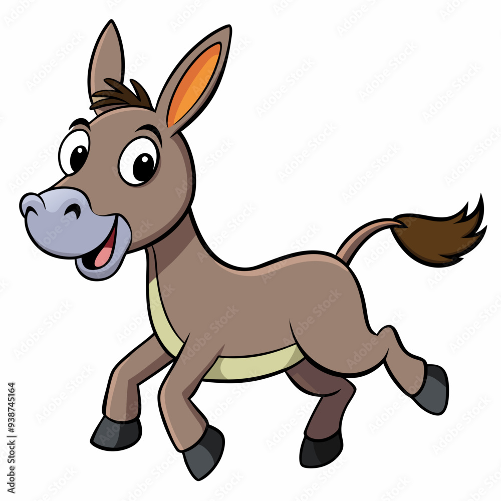 Running Donkey Cartoon Art vector illustration Running Donkey Cartoon Art vector illustration